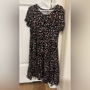 Nordstrom Black Floral Kids Dress
